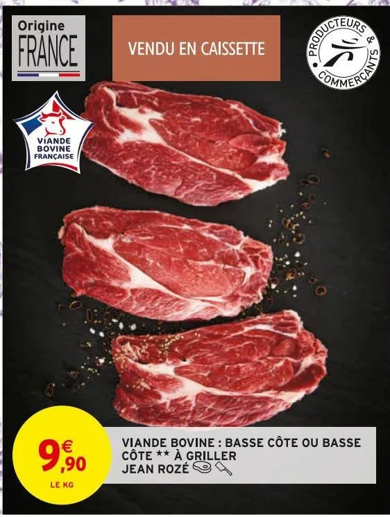 viande bovine: basse côte ou basse côte à griller jean rozé