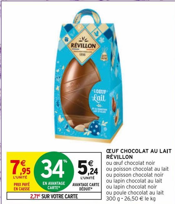 oeuf chocolat au lait Révillon