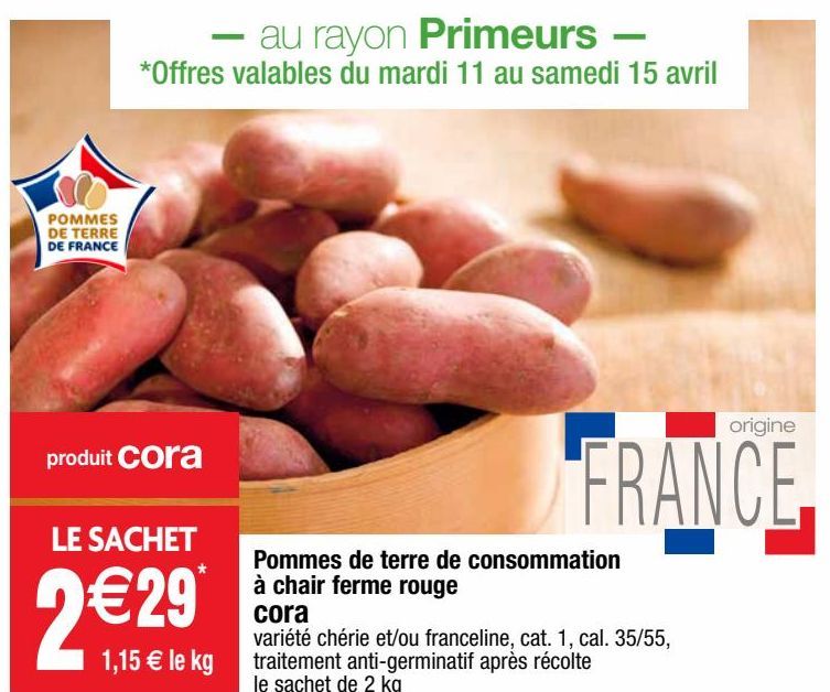 pommes de terre Cora