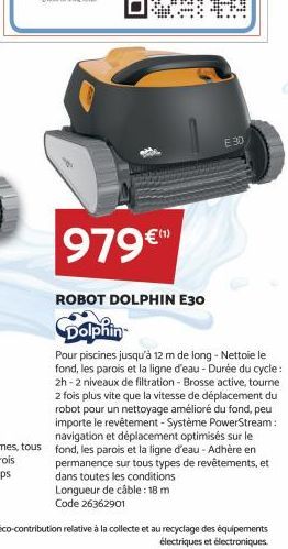 979€  E 30  Longueur de câble: 18 m Code 26362901 