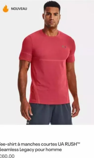 nouveau  tee-shirt à manches courtes ua rush™ seamless legacy pour homme  €60,00 