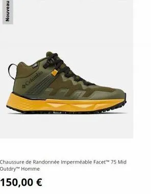 nouveau  columbia  chaussure de randonnée imperméable facet™ 75 mid outdry™ homme  150,00 €  