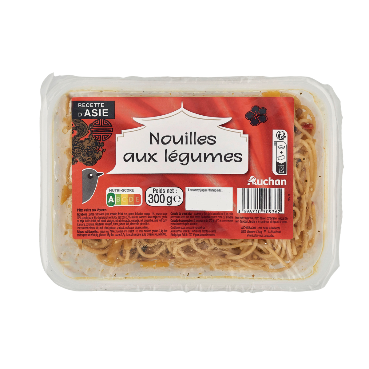 NOUILLES AUX LÉGUMES AUCHAN