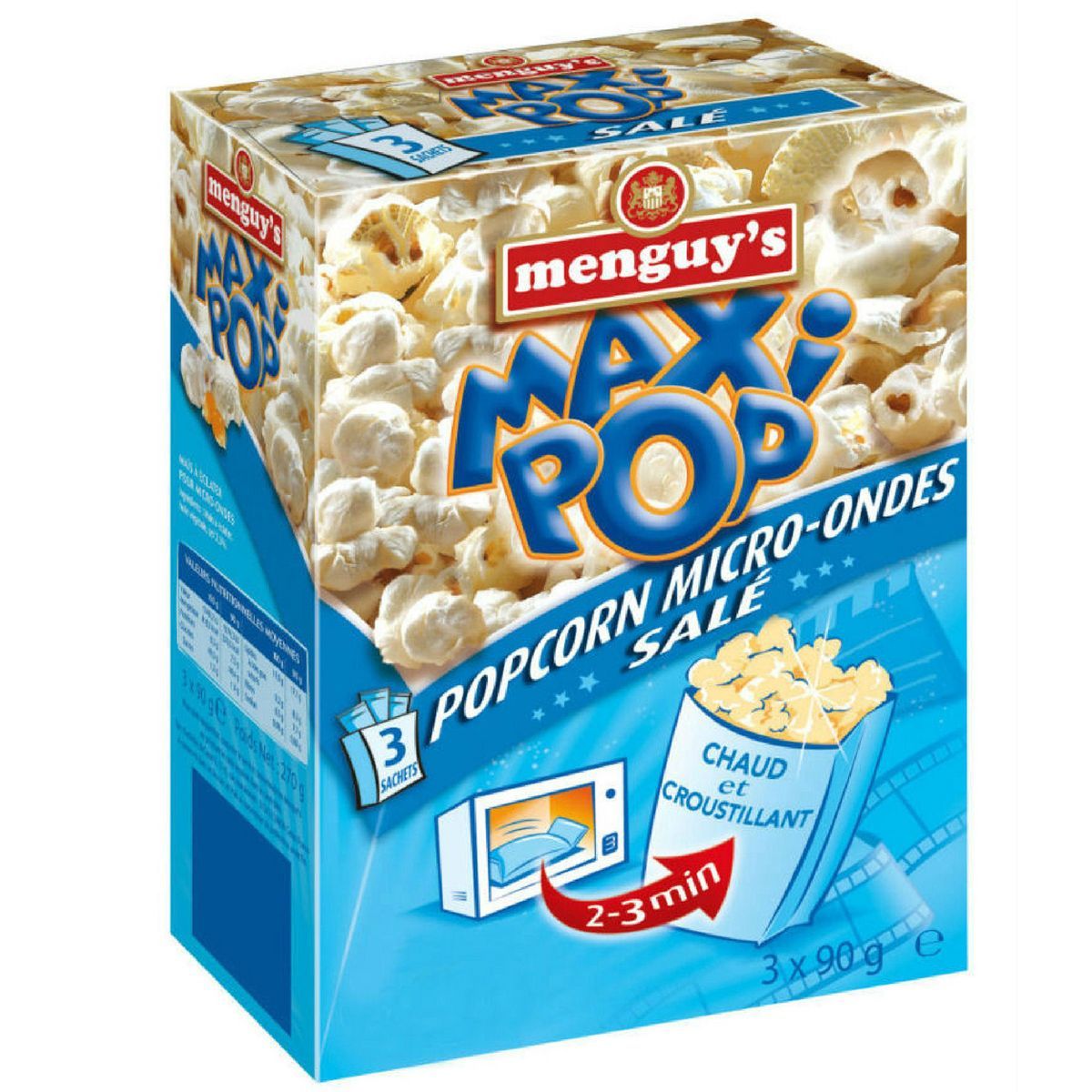 POP CORN MICRO-ONDES SALÉ MAXI POP MENGUY'S