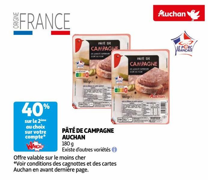 PÂTÉ DE CAMPAGNE AUCHAN