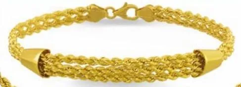 parure collier + bracelet + boucles d'oreilles or 750 millièmes