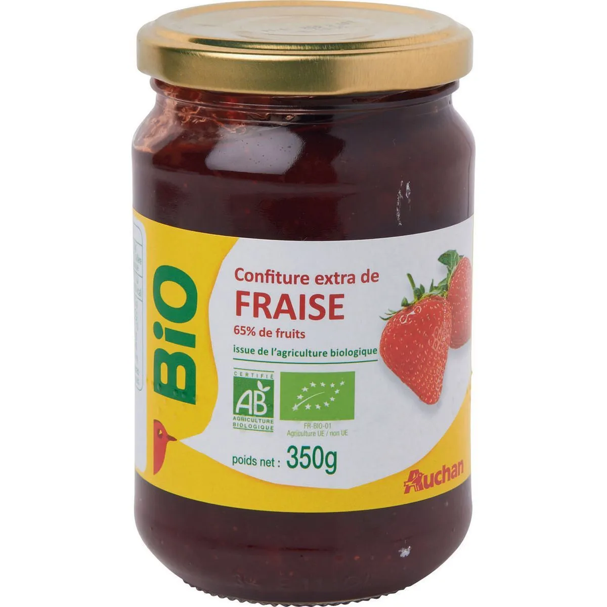 confiture extra de fraise auchan bio