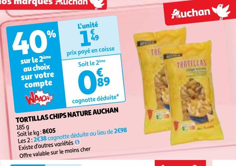 TORTILLAS CHIPS NATURE AUCHAN