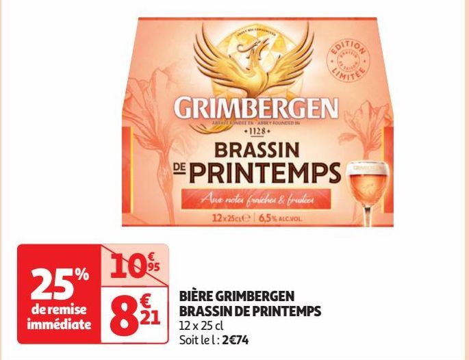 BIÈRE GRIMBERGEN BRASSIN DE PRINTEMPS