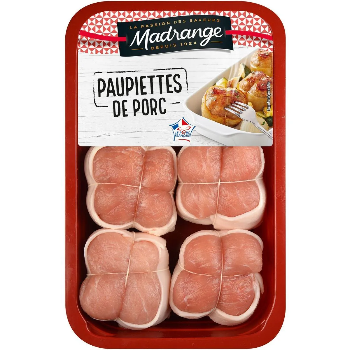 6 paupiettes de porc bardées madrange