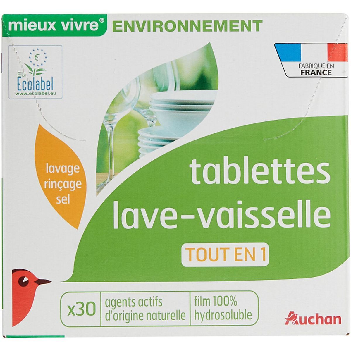 SUR LA GAMME DES PRODUITS LAVE VAISSELLE Auchan 