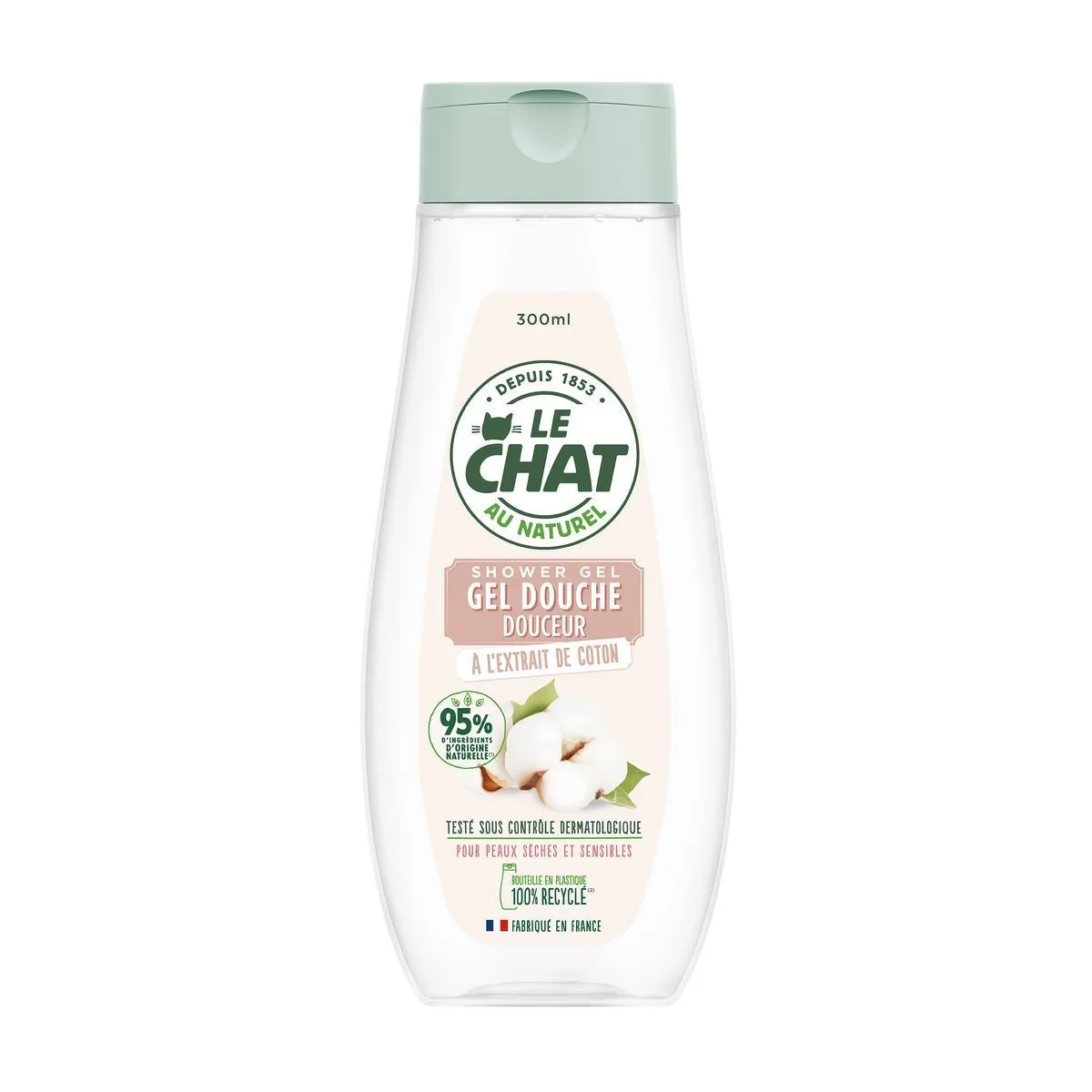 gel douche le chat parfum coton