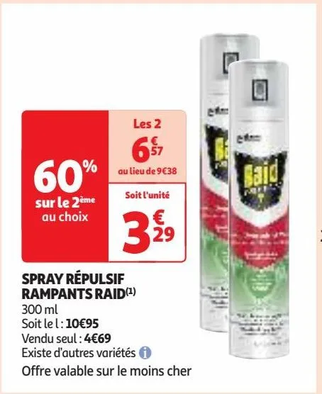 spray répulsif rampants raid