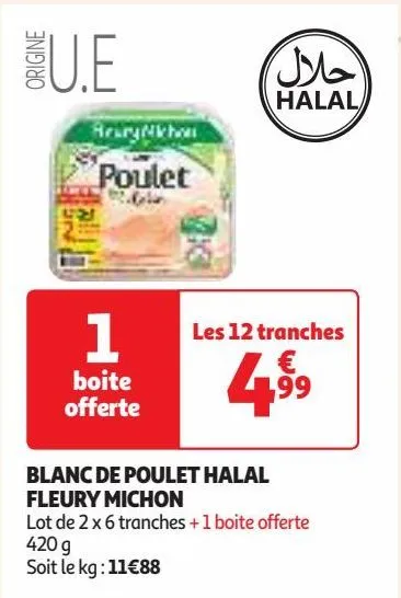 blanc de poulet halal fleury michon