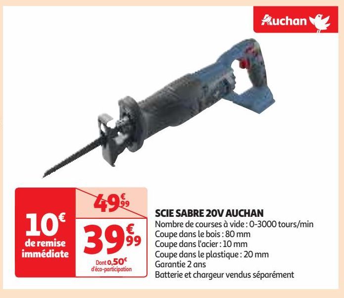 SCIE SABRE 20V AUCHAN