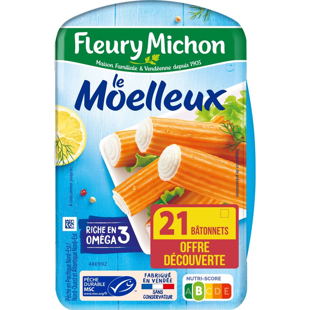 BÂTONNETS DE SURIMI LE MOELLEUX FLEURY MICHON