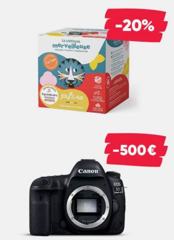 La conteuse  merveilleuse  Core-OUT- 2a7am  Sgrands airs OFFERTS  joy se  Canon  -20%  -500€  EOS  50  