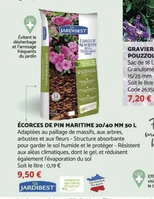 évitent le désherbage et f'arrosage fréquents du jardin  jardibest  econces de pin meritime  an  tote  trikimass  panes  times gwajahe 