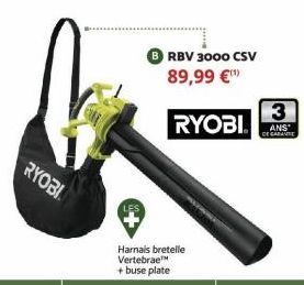 RYOBI  RBV 3000 CSV  89,99 €  RYOBI  3  ANS  DE GARANTIE 