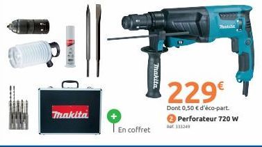 makita  En coffret  Thakita  229€  Dont 0,50 € d'éco-part. Perforateur 720 W  Ral 333249 