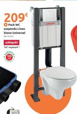 209€  4Pack WC suspendu Lineo Stone Universel 501335  winquin Tout simplement!  ANS  G  யன் 