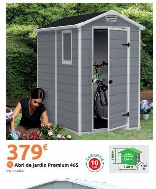 379€  Abri de jardin Premium 465  R736844  10  AND  Fuel  1,35 m²  1,30 m  