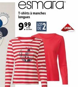 COLORIS  esmara®  T-shirts à manches longues  9.99 2  DE  LYCRA 