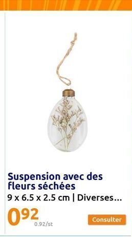 Suspension avec des fleurs séchées  9 x 6.5 x 2.5 cm | Diverses...  0.92/st  Consulter 