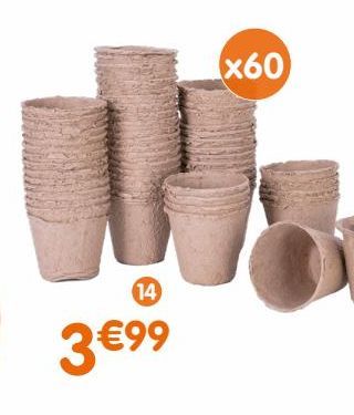 Lot de 60 pots de culture