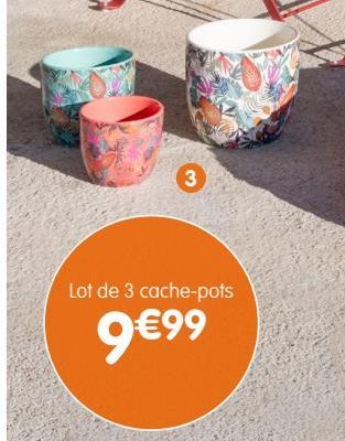 Lot de 3 cache-pots en ceramique 