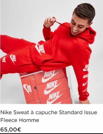 NIKE  NIKE  NIKE  MIKE  NIKE  NIKE  NIKE  Nike Sweat à capuche Standard Issue Fleece Homme  65,00€  