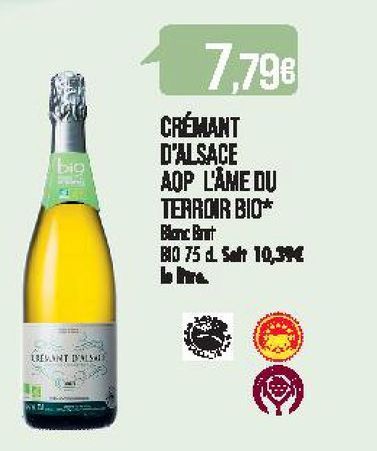 Crémant d'Alsace AOP L'Âme du Terroir Bio