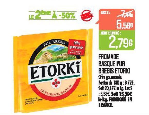 Fromage basque pur brebis Etorki
