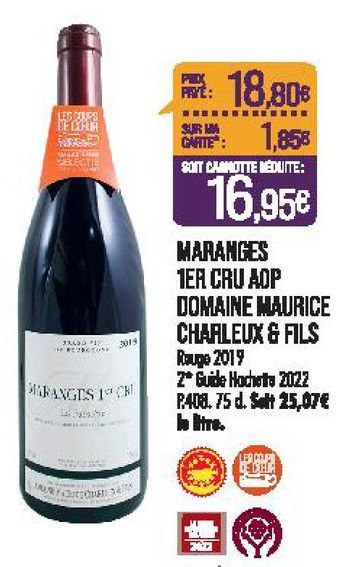 Maranges 1er cru AOP Domaine Maurice Charleaux & Fils