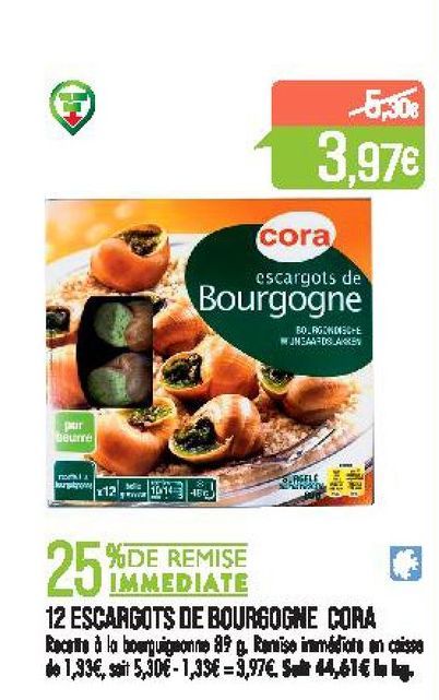 12 escargots de Bourgogne Cora