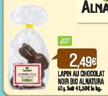 Lapin au chocolat noir bio Alnatura