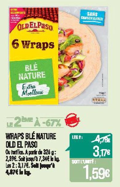 Wraps blé nature Old El Paso