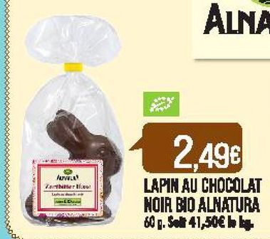 Lapin au chocolat noir bio Alnatura