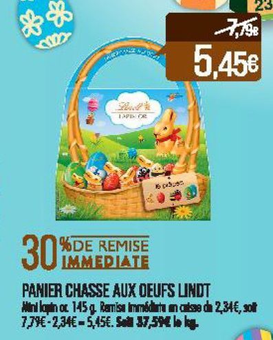 Panier chasse aux oeufsLindt