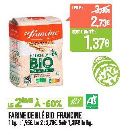 Farine de blé bio Francine