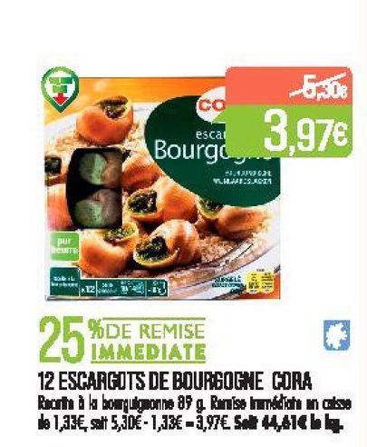 12 escargots de Bourgogne Cora