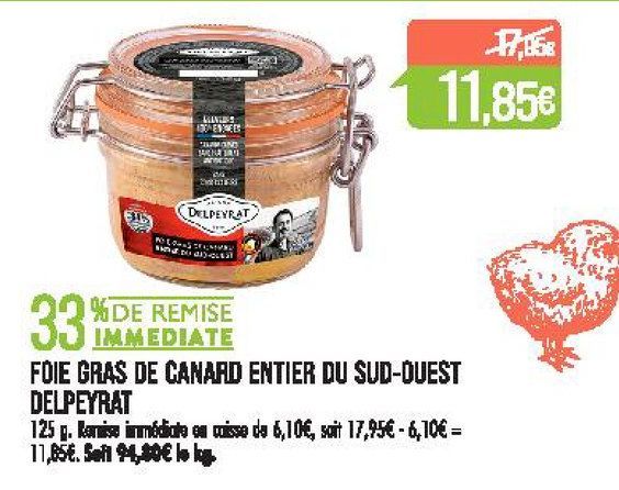 Foie gras de canard entier du sid-ouest Delpeyrat