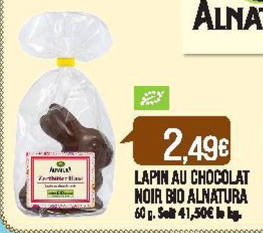 Lapin au chocolat noir bio Alnatura