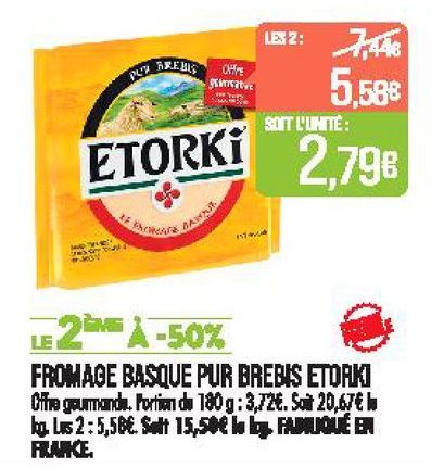 Fromage basque pur brebis Etorki