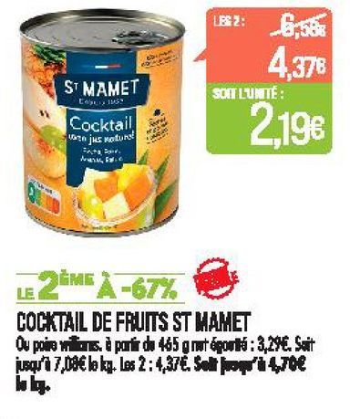 Cocktail de fruits St mamet