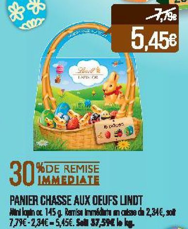 Panier chasse aux oeufsLindt