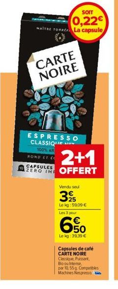 capsules de café Carte noire