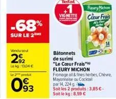 bâtonnets de surimi fleury michon