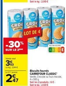 biscuits fourrés Carrefour