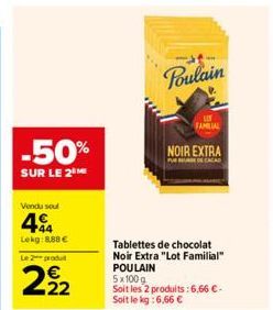 chocolat noir Poulain